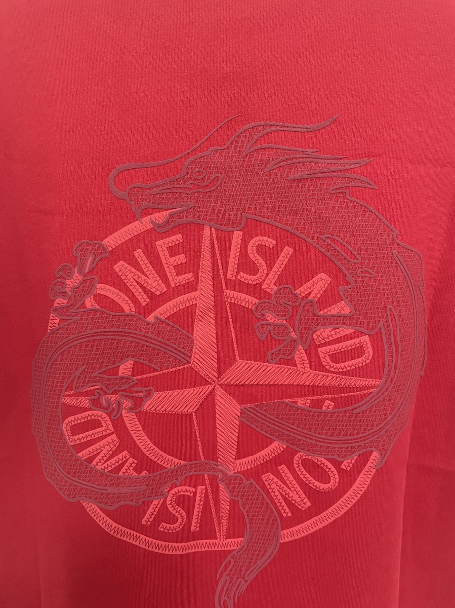 STONE ISLAND ストーンアイランド ドラコン 半袖 Tシャツ レッド 赤 希少 中古 Mサイズ_画像7
