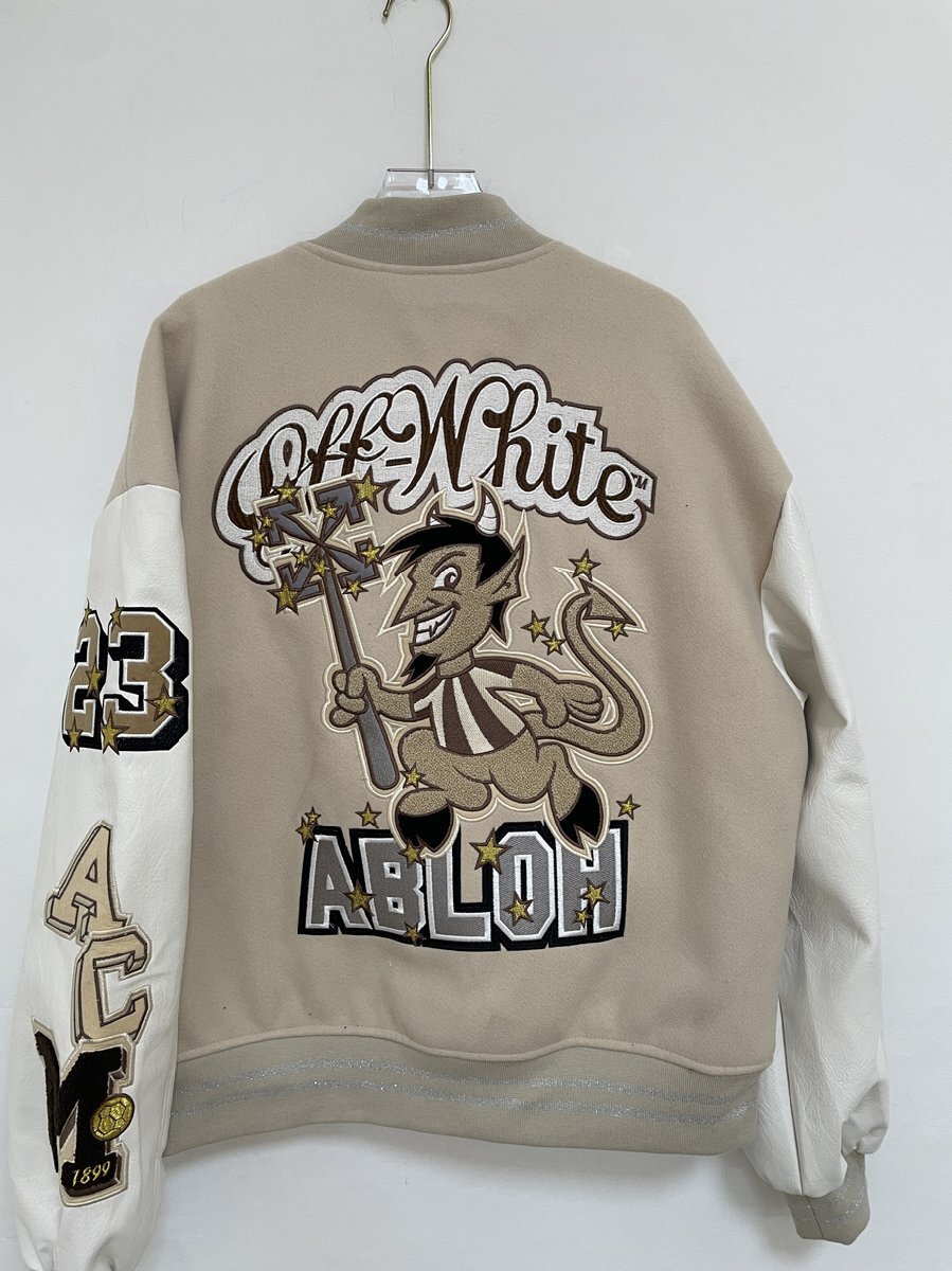 Off-White オフホワイト off-white Ac Milanスタジャン オフホワイト ジャケット メンズ AC Milan Off White Jacket 希少 中古 Mサイズ_画像10