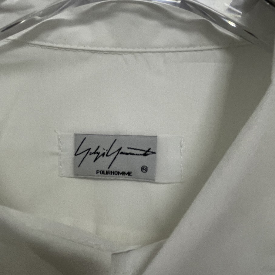 Yohji Yamamoto ヨウジヤマモト pour homme ロゴ入りフラワープリントカットソー 長袖シャツ 長袖 人気 ホワイト 希少 中古 Ｍの画像3