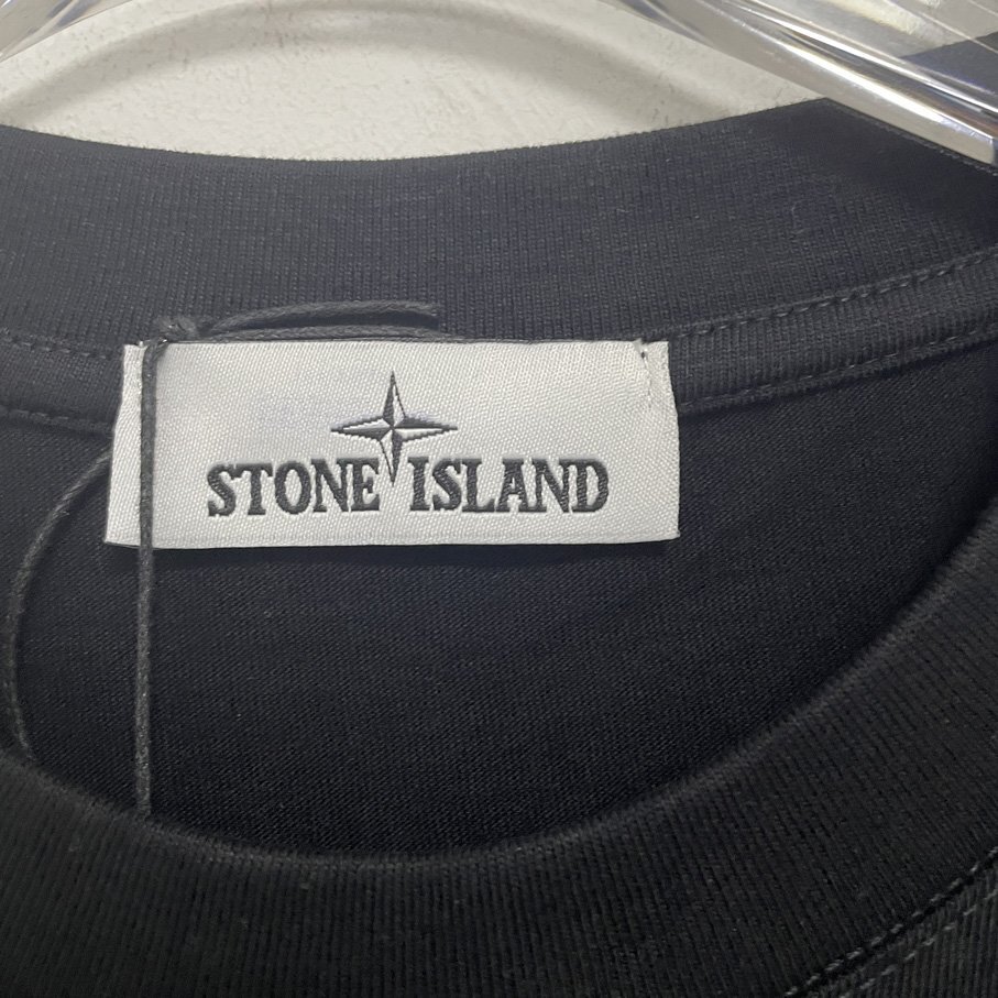 STONE ISLAND ストーンアイランド 半袖 ロゴ JERSEY 'MOSAIC FOUR' PRINT ブラック 希少 中古 Mサイズの画像4
