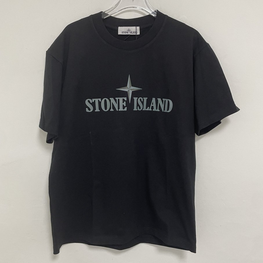 STONE ISLAND ストーンアイランド 半袖 ロゴ ブラック 希少 中古 Mサイズ_画像1