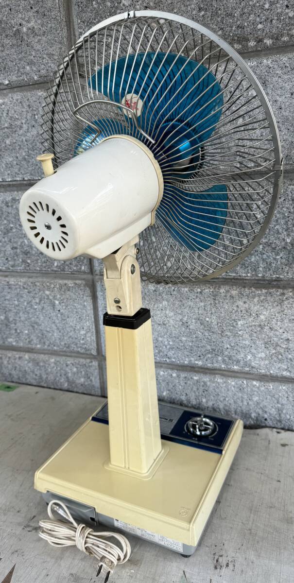  operation goods National National electric fan F-30H1G Showa Retro blue blue color retro 3 sheets wings 30cm box equipped 