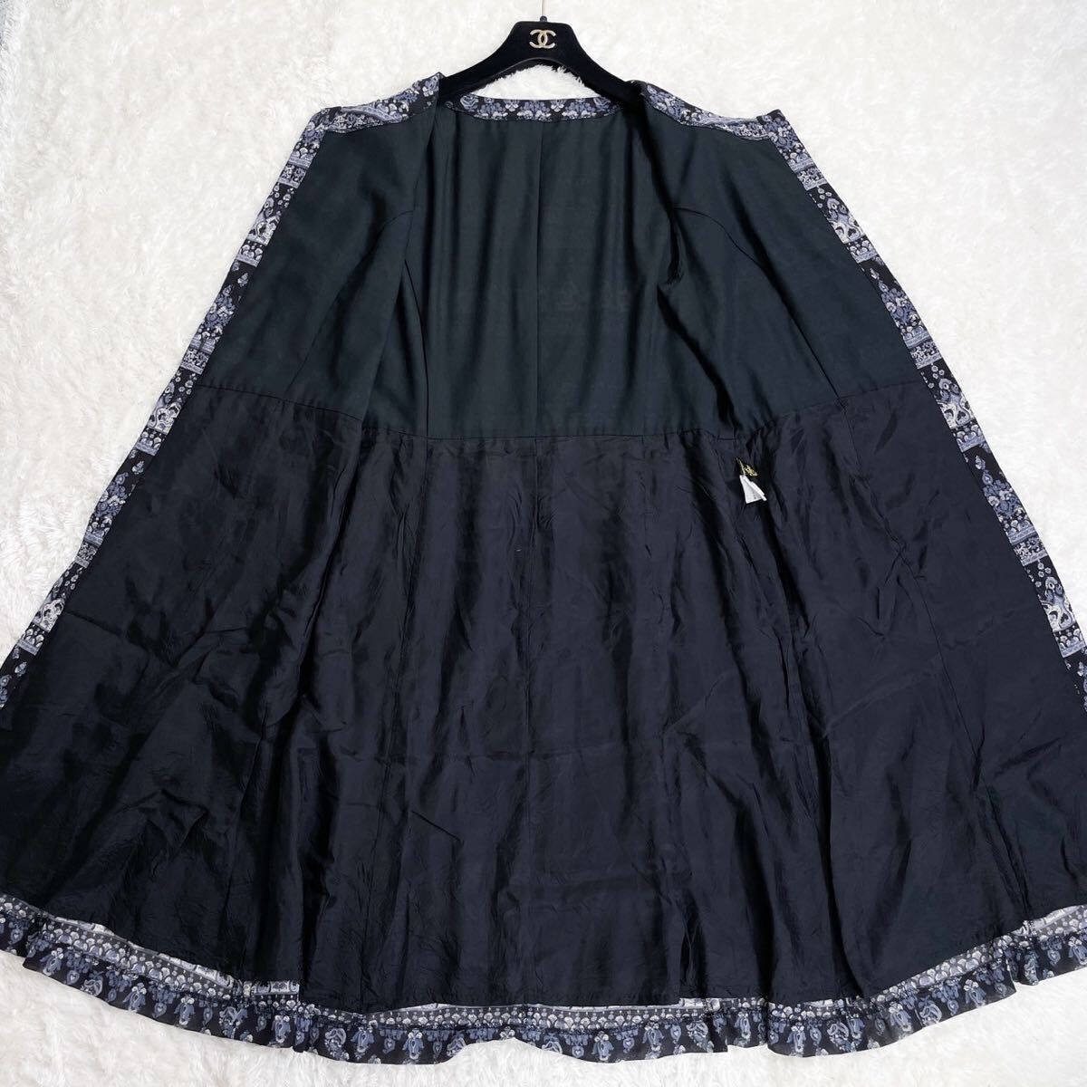 新品同様★レリアン Leilian★大きいサイズ 〜SIZE13 XL相当〜★ふんわりシフォン★前開き*フラワープリント★ロングワンピース_画像6