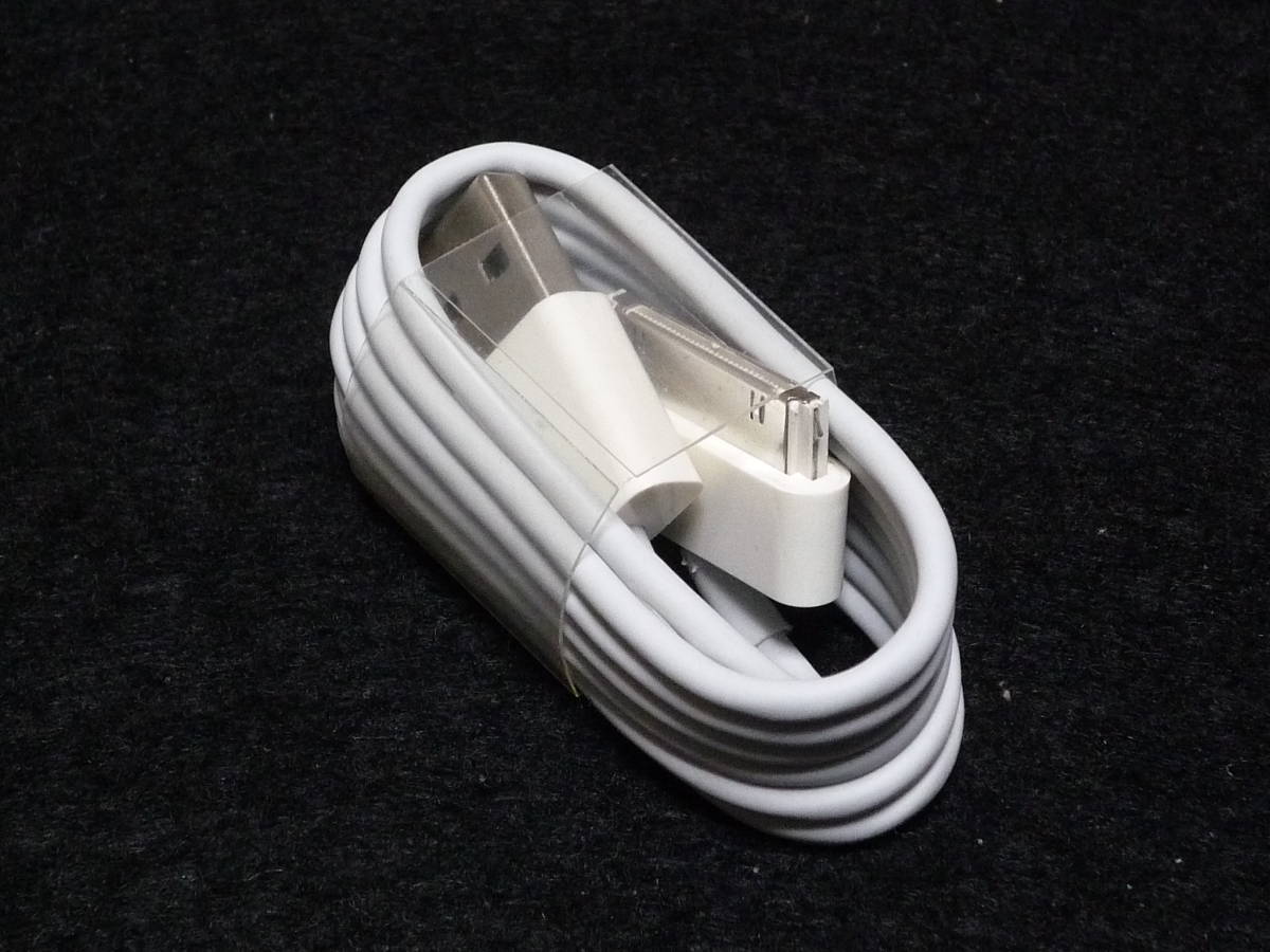 Apple 公式委託製造会社 Foxconn社製 純正充電ケーブル USB Type-A - USB 30ピン Dock ケーブル 1mの画像1