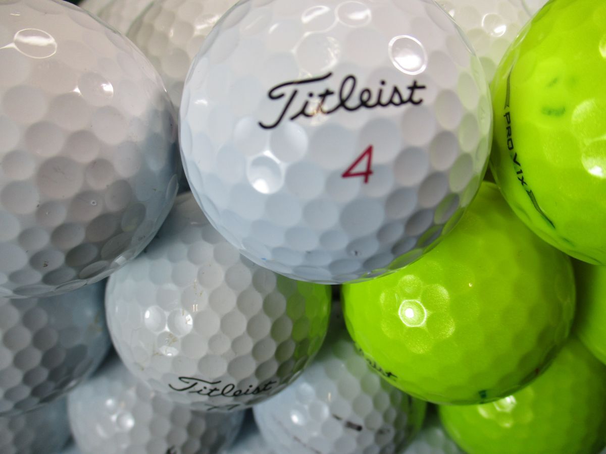 3405【特A２級】タイトリスト Titleist PROV1/PROV1X [イエロー/ホワイト] 50個の画像1