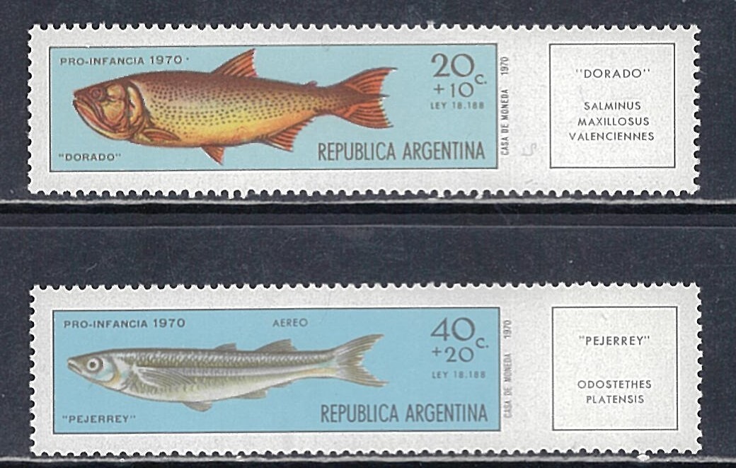 アルゼンチン 1971年 #B54.CB42(NH) 魚 / 児童福祉の画像1