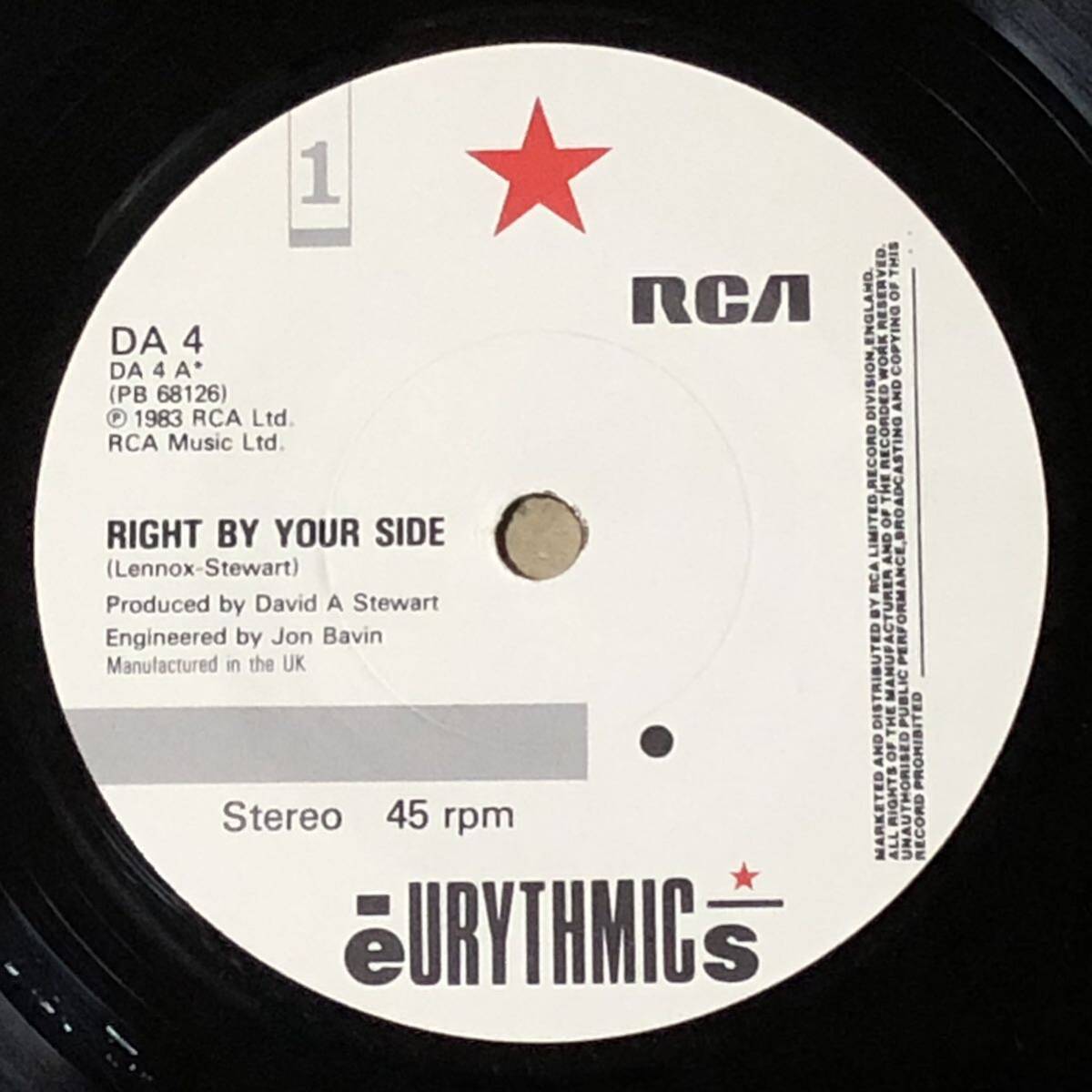 Eurythmics / Right By Your Side UK Orig 7' Singleの画像3