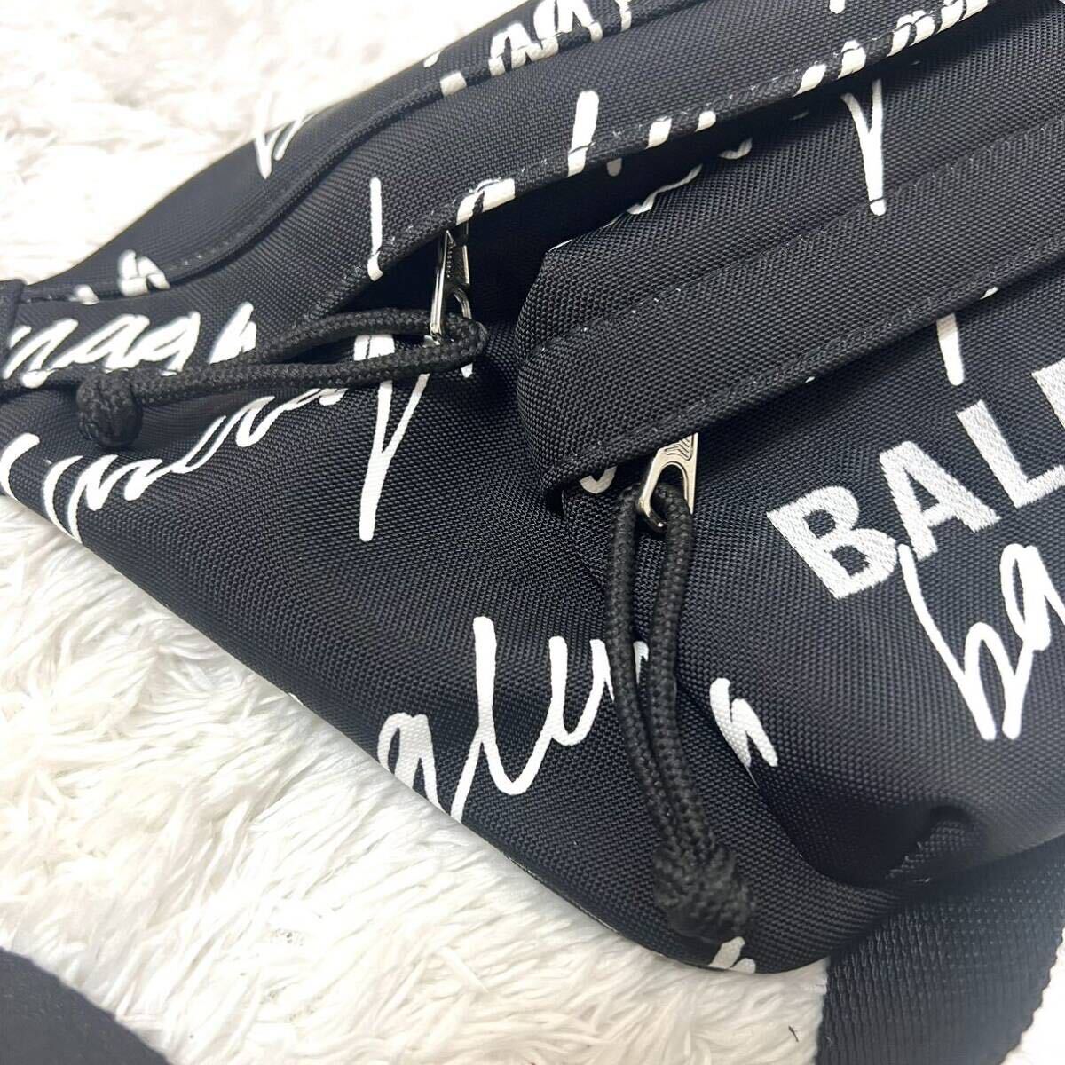  редкий не использовался Balenciaga BALENCIAGA мужской сумка "body" сумка на плечо поясная сумка наклонный .. graph .ti черный чёрный 