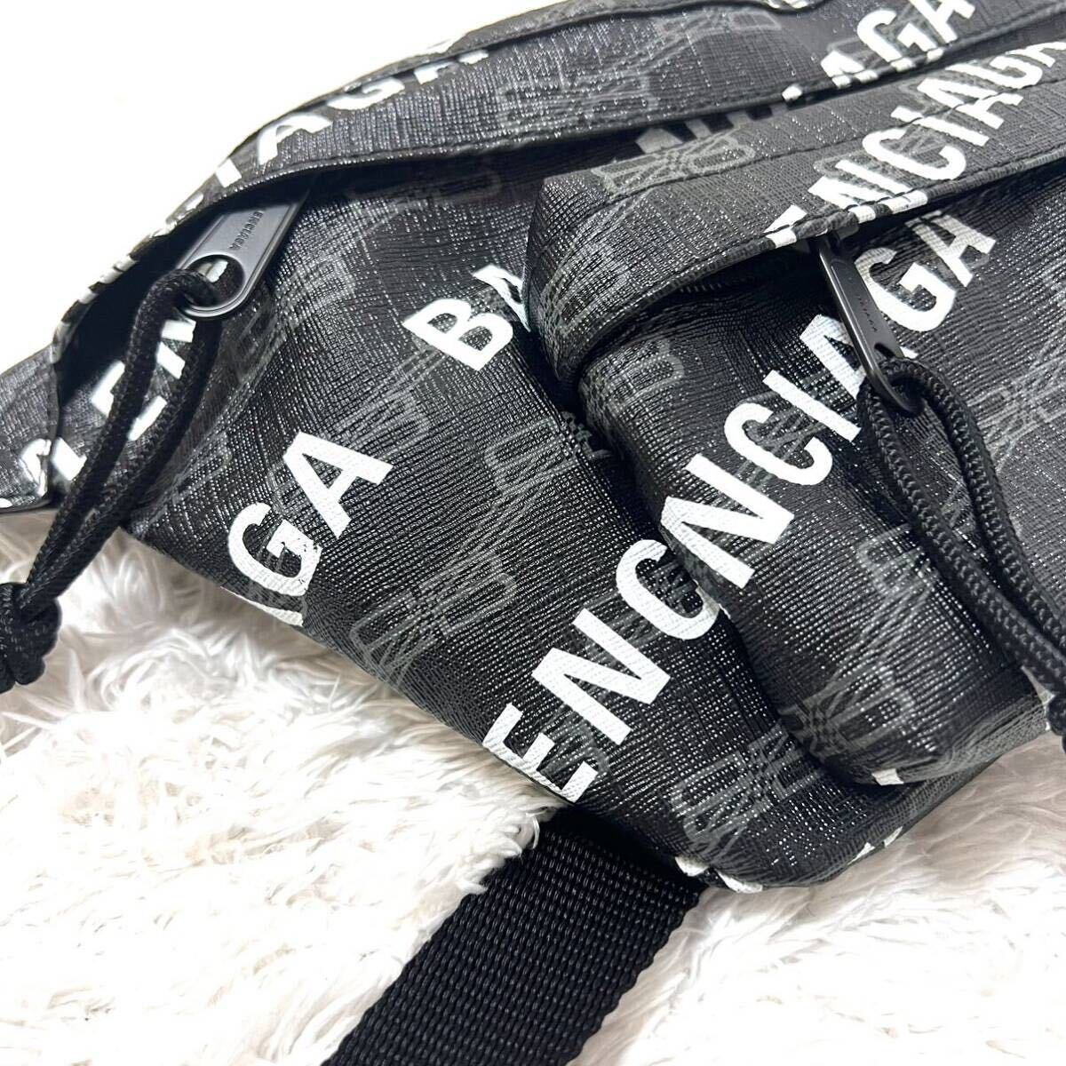 1円 希少 未使用 バレンシアガ BALENCIAGA メンズ ショルダーバッグ ボディバッグ ウエストポーチ ショルダー カバン 鞄 ブラック PVC 黒の画像5