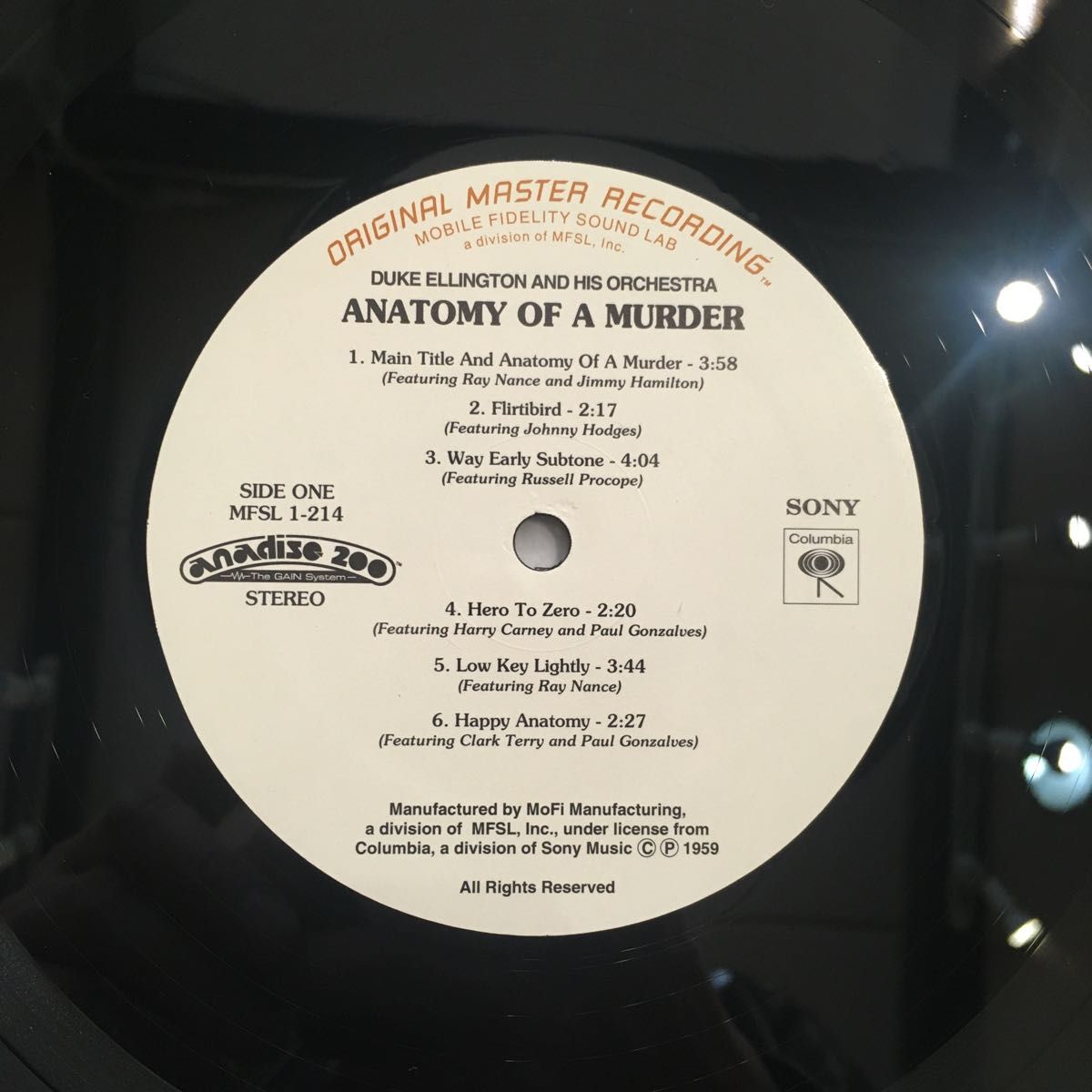 MUSIC BY DUKE ELLINGTON from THE SOUND TRACK LPレコード 200g US重量盤