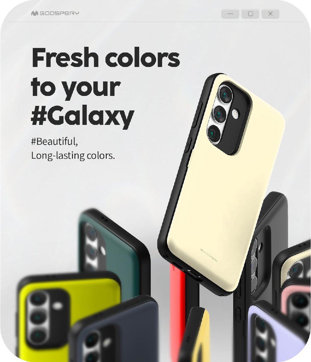 送料無料★Goospery Galaxy S24 ケース 背面 カード収納 マグネット(白)の画像2