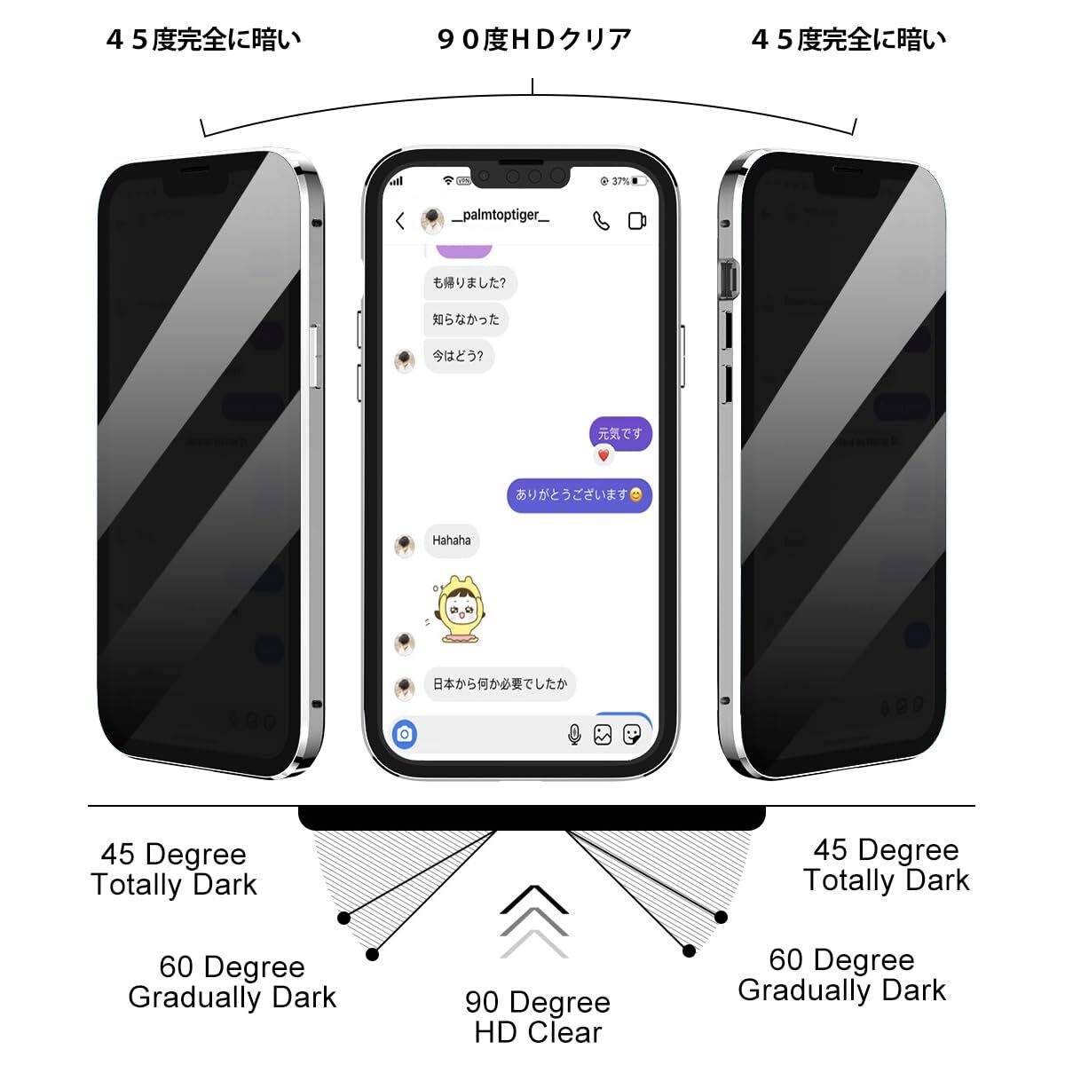 送料無料★iPhone15 ケース 覗き見防止 一体型レンズ 透明両面強化ガラス 全面保護 金属ケース(ナチュラルチタンカラー)_画像5