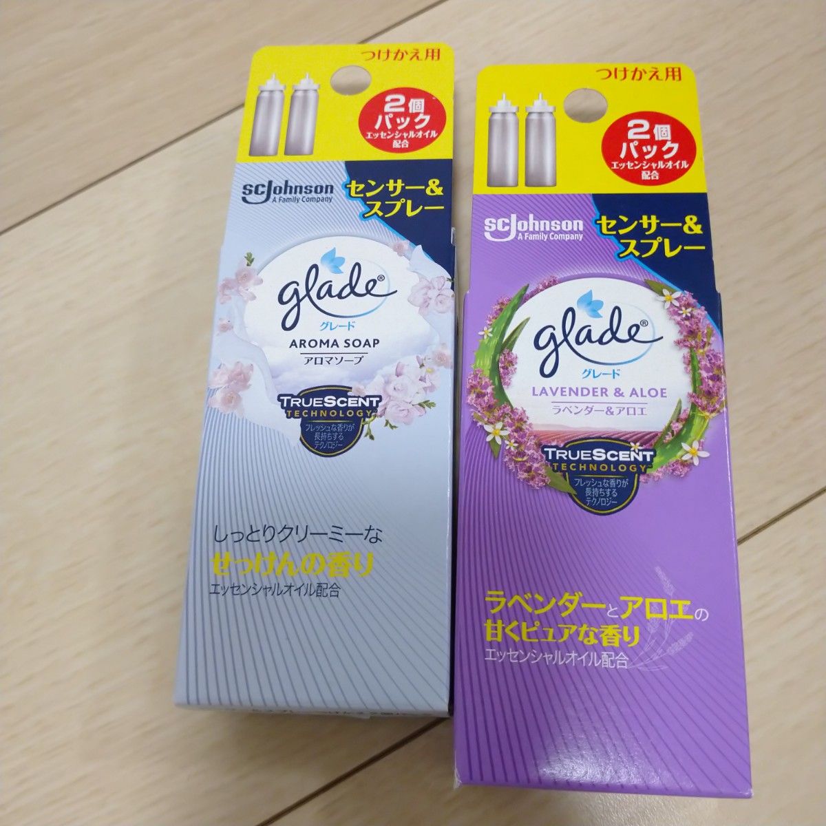 glade 消臭センサー＆スプレー ラベンダー＆アロエ アロマソープ つけかえ用カートリッジ 2本入りセット  グレード スプレー