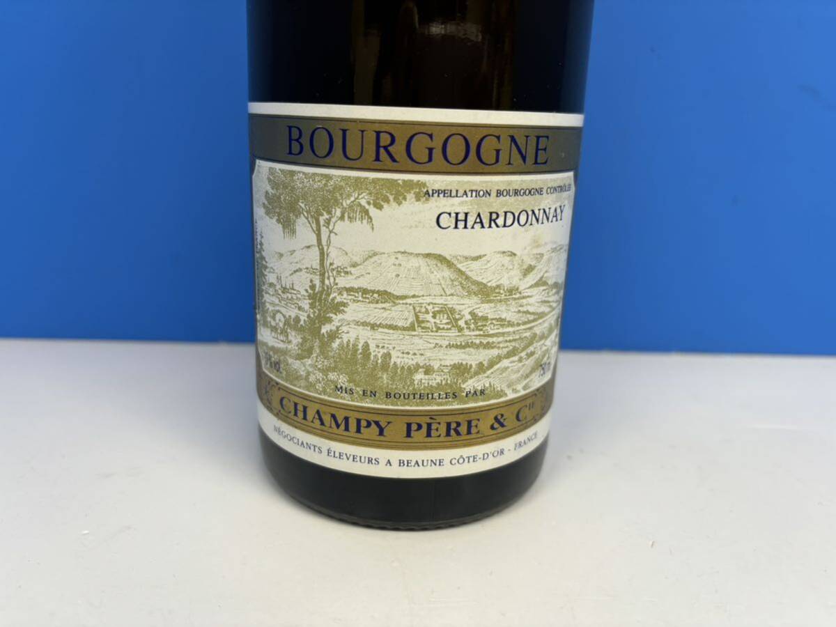 ★【未開栓・保管品】BOURGOGNE CHAMPY CHARDONNAY PERE&CIE 酒 お酒 ワイン フランス 750ml 1995年