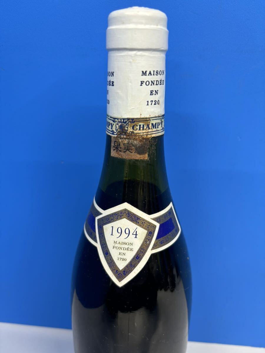 ★【未開栓・保管品】BOURGOGNE PINOT NOIR CHAMPY PERE&CIE 酒 お酒 ワイン フランス 750ml 1994年の画像2