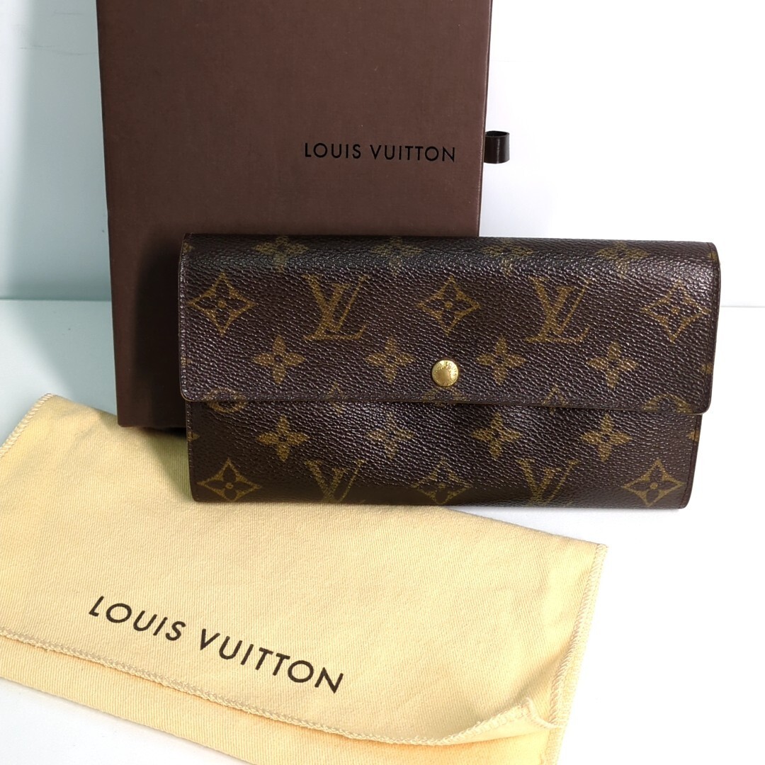 LOUIS VUITTON ルイヴィトン 長財布 財布 ウォレット 二つ折り財布 ポルトフォイユ モノグラム N0409_画像1