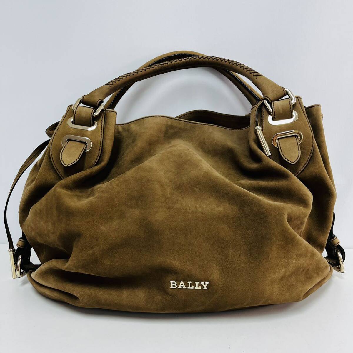 BALLY バリー スエードバッグ ブラウン トート ショルダー N0423の画像2