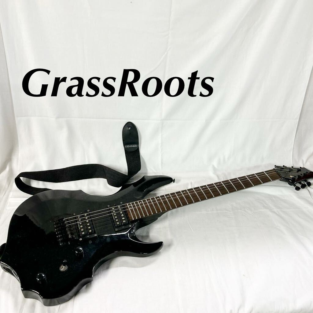 現状品販売 GrassRoots GUITARS エレキギター ギター ブラック 傷汚れあり 楽器 弦楽器 演奏 音楽 詳細不明 【otay-289】の画像1