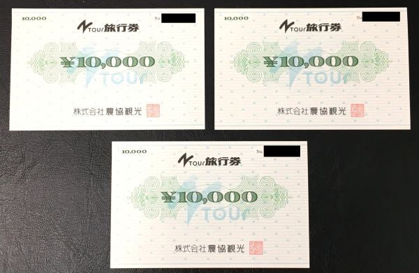 ◆送料無料◆旅行券◆株式会社 農協観光旅行券 10000×3枚 Ntour旅行券 3万円分 農協観光 未使用の画像4