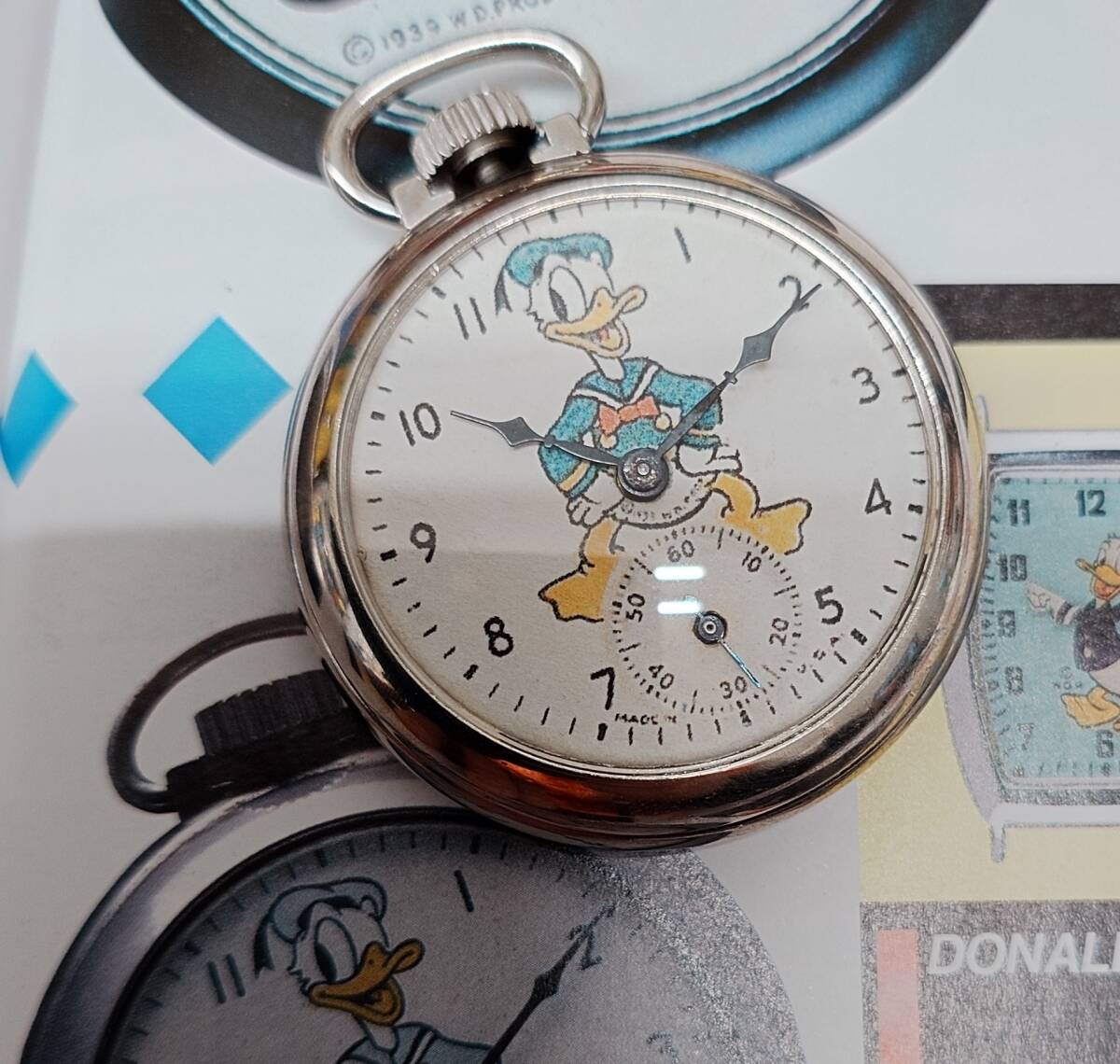  включая доставку!!! 1939 Donald Duck карман часы ценный товар!