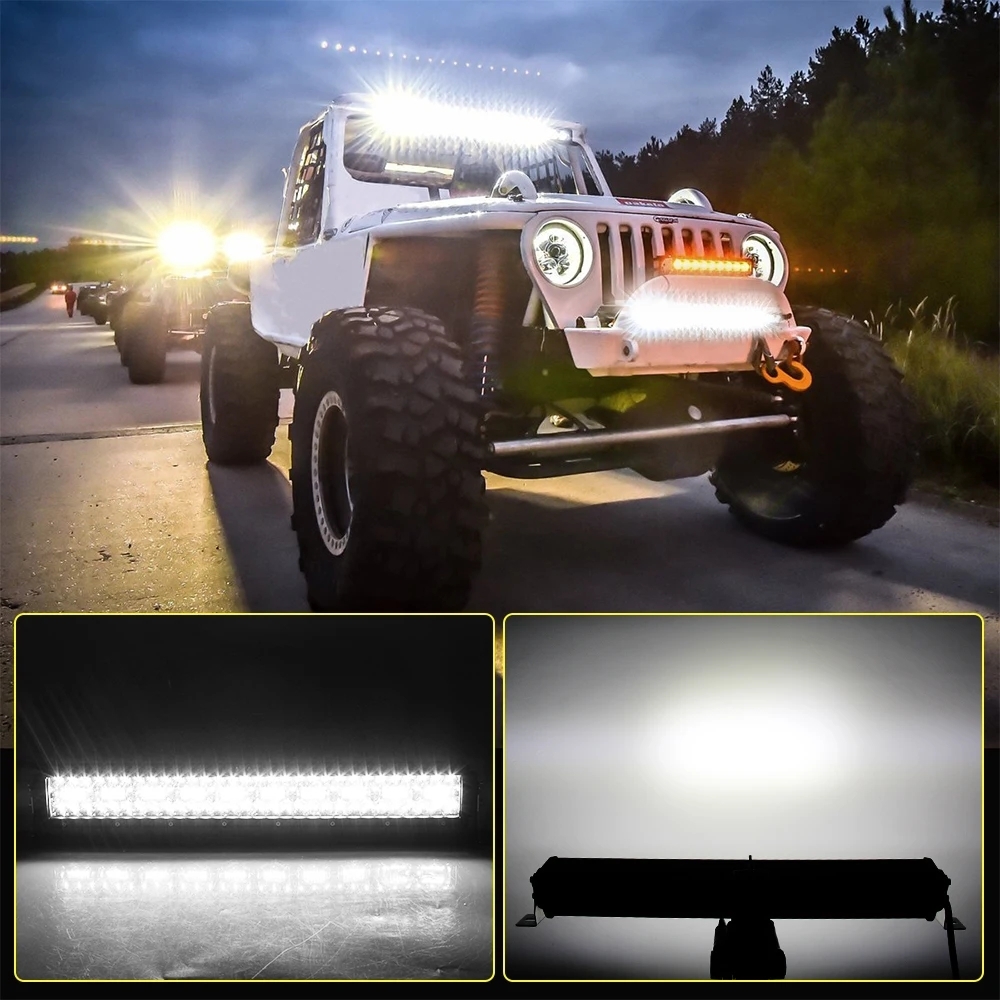 LED ライトバー 車 ジャガー XK X150 ワークライト 53cm 22インチ 爆光 3層 ストレート_画像10