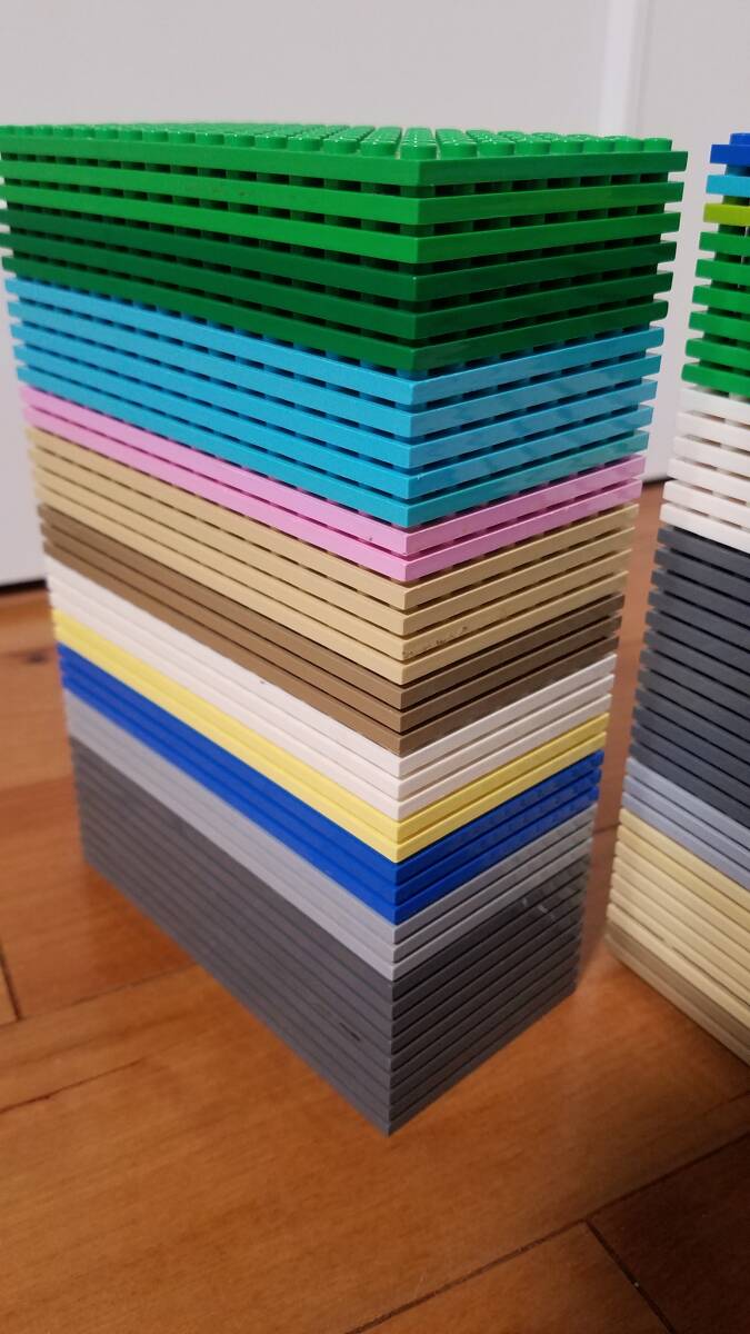 レゴ パーツ ベースプレート 16×16 16×8 大量 80枚 白 灰 タン 青 緑 土台 裏もくっつく ジオラマ 創作 大量出品中 同梱可能 正規品の画像2