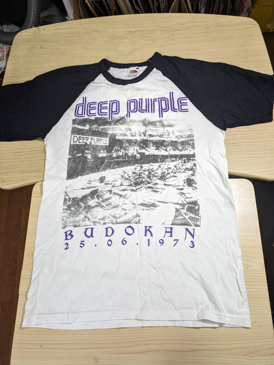 【服飾】 ビンテージ レア バンド Tシャツ DEEP PURPLE ディープ・パープル 武道館 25.06.1973 白黒 S_画像1