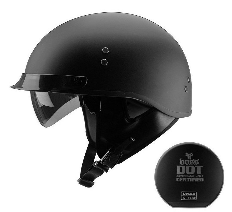 TZX362★大人気オートバイハーフヘルメットバイクヘルメット 内蔵サングラス半キャップ ヘルメットM-XXLサイズ選択可能11色艶消し黒 の画像1