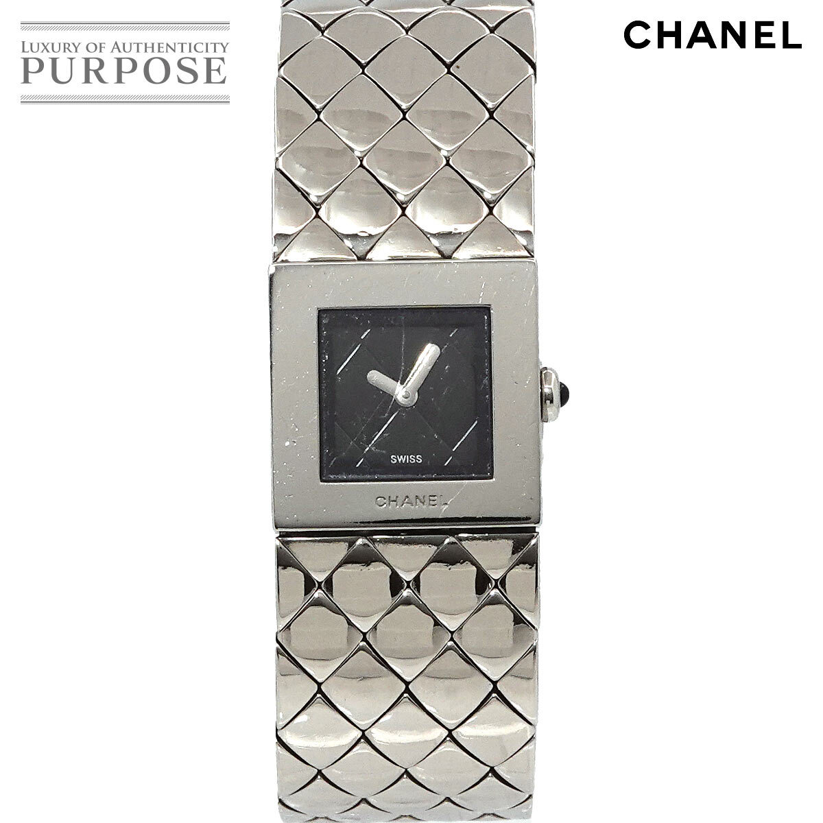 シャネル CHANEL マトラッセ H0009 ヴィンテージ レディース 腕時計 ブラック 文字盤 クォーツ ウォッチ Matelasse 90229241の画像1