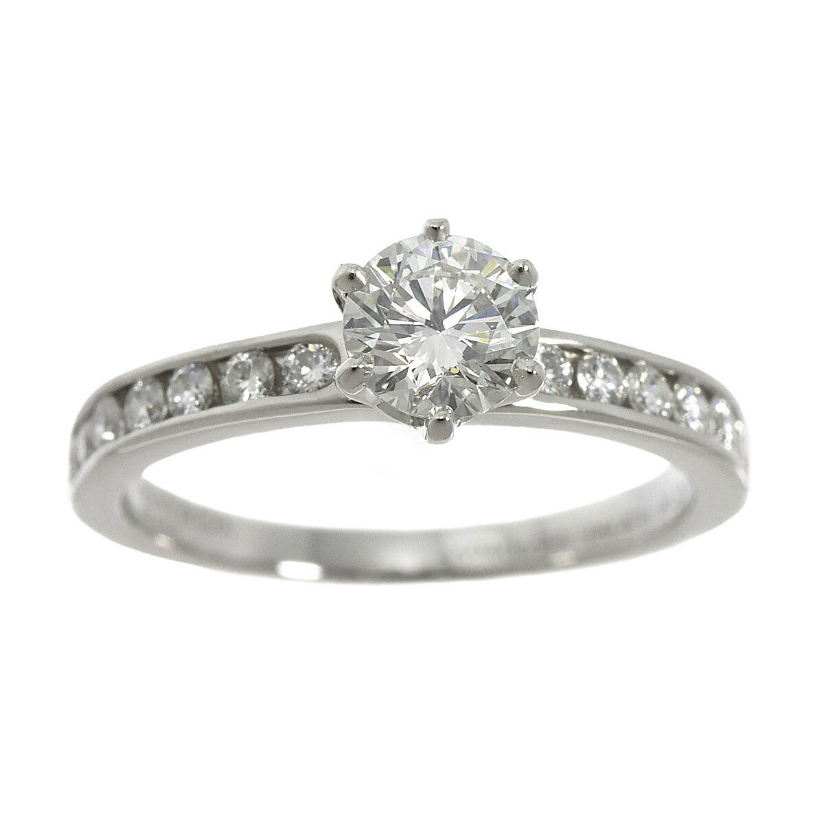 ティファニー TIFFANY&CO. ソリティア ダイヤ 0.47ct H/VVS2/3EX 0.21ct 7号 リング Pt プラチナ Diamond Ring【鑑定書付き】 90216289の画像2