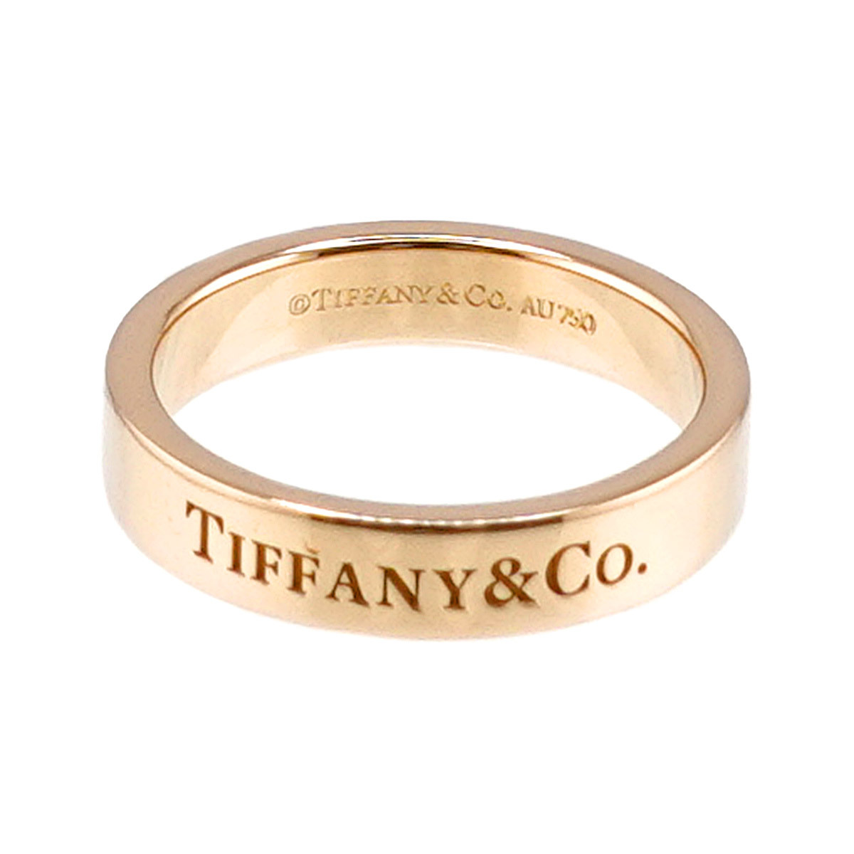 ティファニー TIFFANY&Co. フラット バンド 10号 リング K18 PG ピンクゴールド 750 指輪 Ring 90220342_画像3