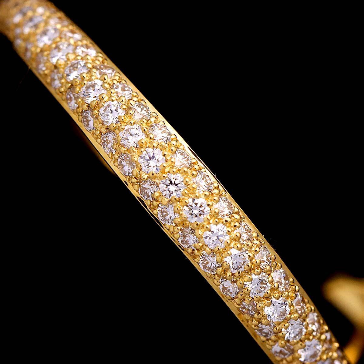  Cartier Cartierpave большой Yahoo! p серьги K18 YG желтое золото 750 Diamond Earrings Pierced[ сертификат имеется ] 90227359