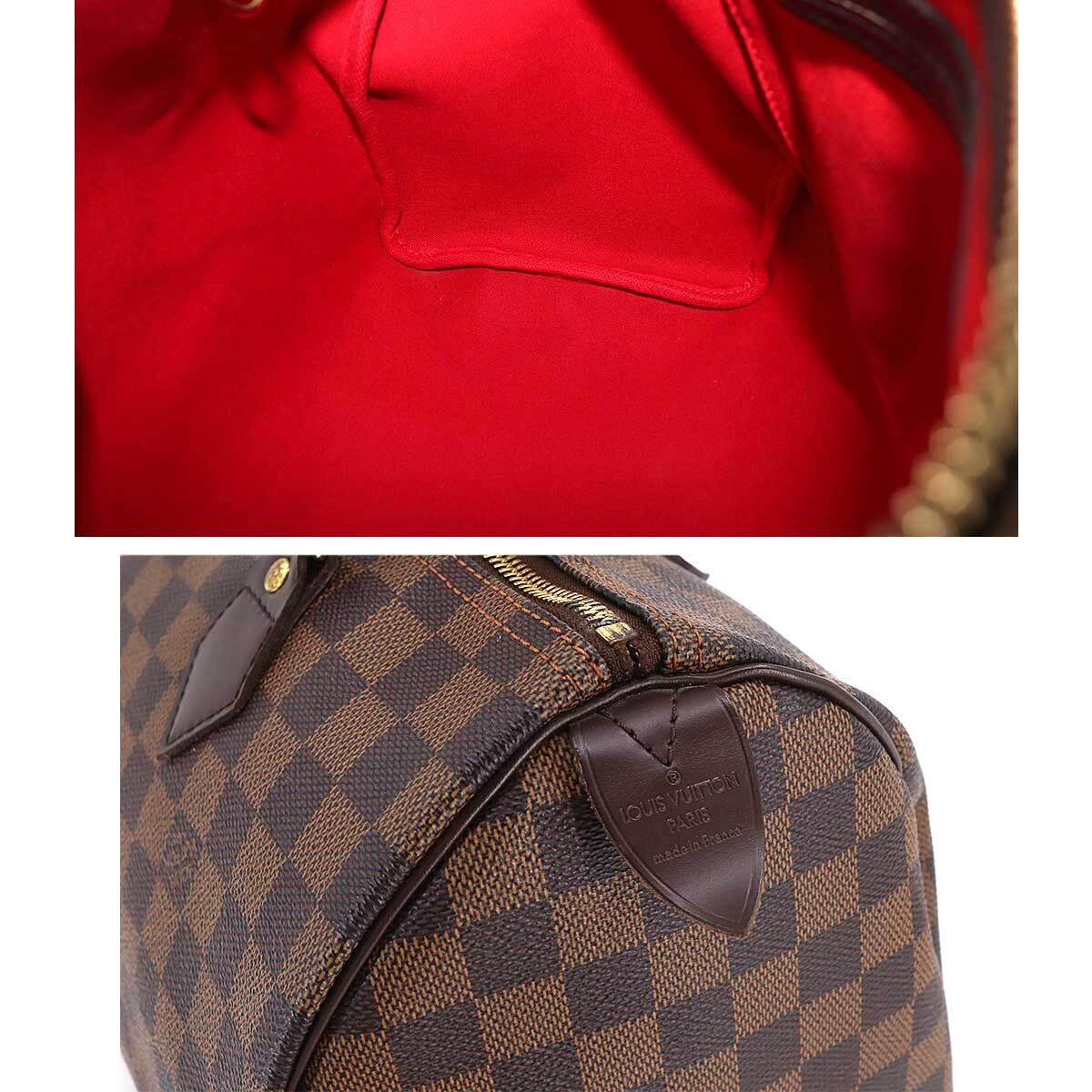 ルイ ヴィトン LOUIS VUITTON ダミエ スピーディ 30 ハンド バッグ エベヌ N41531 ブラウン ゴールド 金具 Speedy 30 90206601_画像8