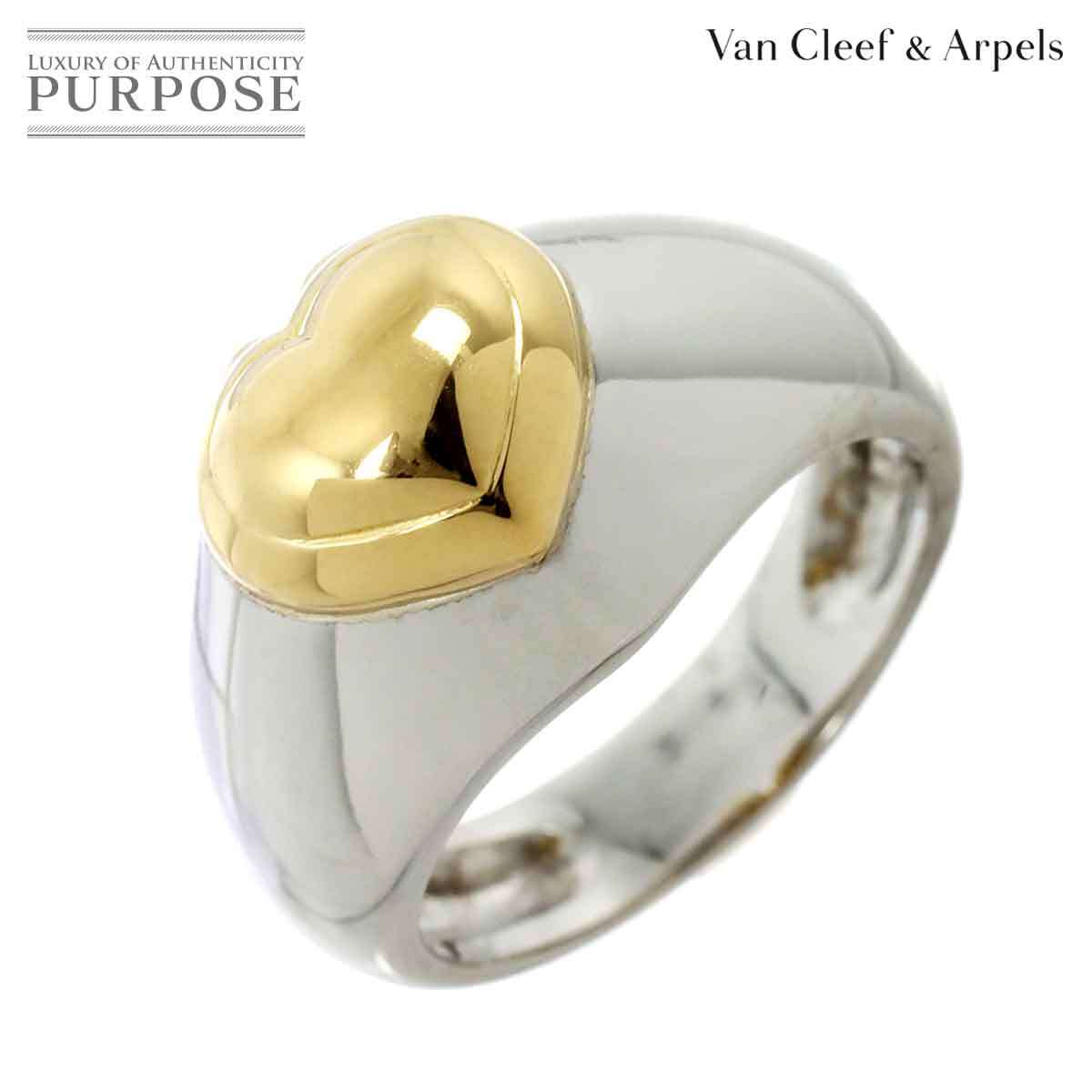 ヴァンクリーフ & アーペル Van Cleef & Arpels 10号 リング K18 YG WG イエロー ホワイト ゴールド 750 ハート Ring 90222359