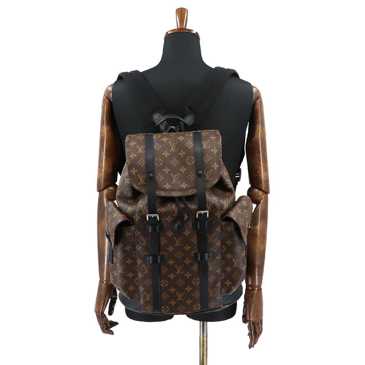 未使用 展示品 ルイ ヴィトン LOUIS VUITTON モノグラム マカサー クリストファー MM バックパック リュック ブラウン M43735 90229869_画像9