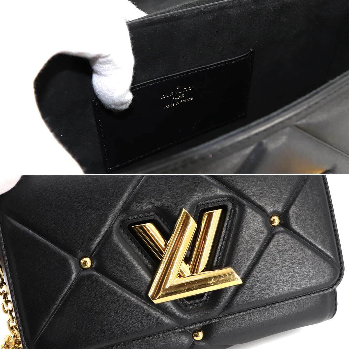 新品同様 ルイ ヴィトン LOUIS VUITTON ツイスト MM チェーン 2way チェーン ショルダー バッグ レザー ブラック M59029 RFID 90218619_画像8