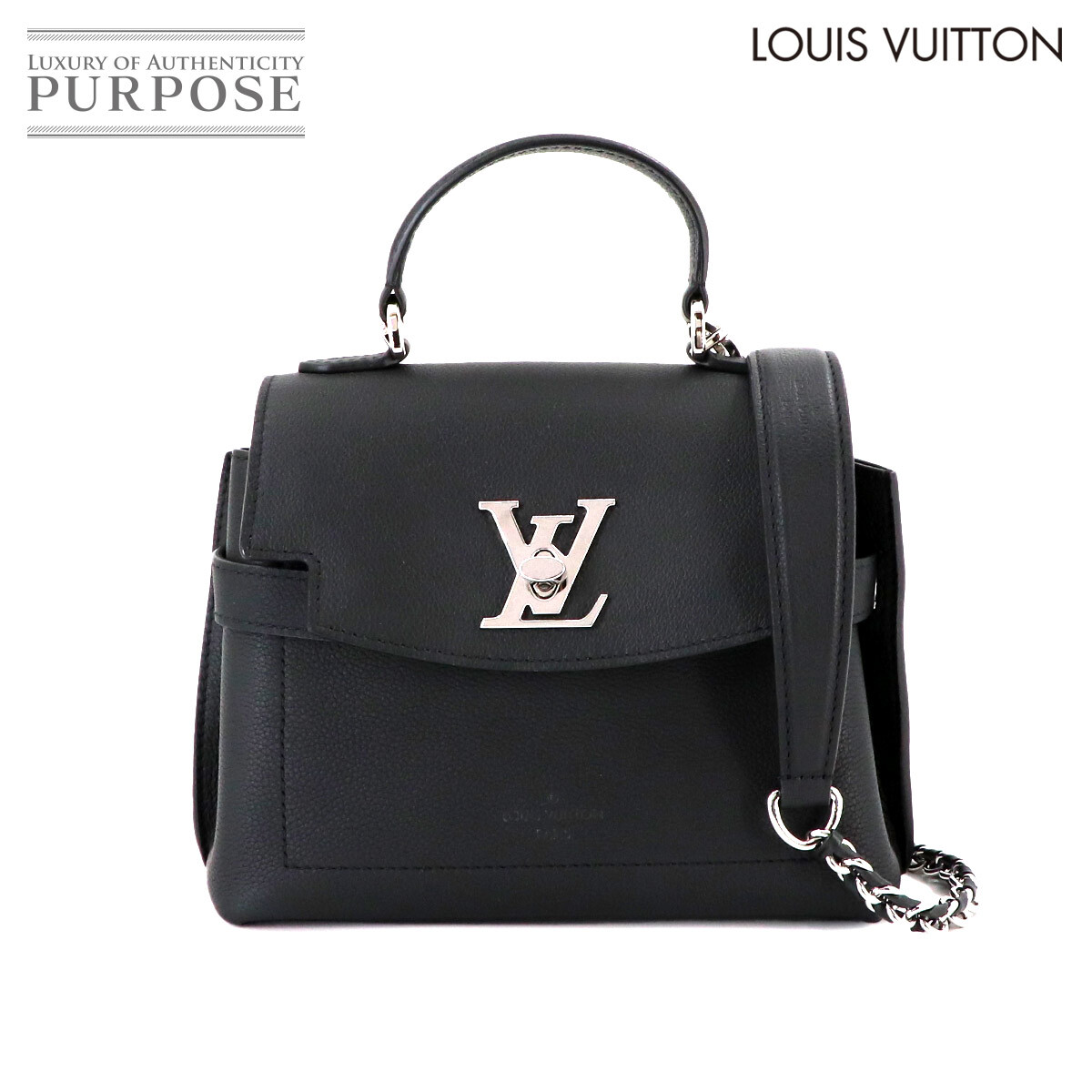 未使用 展示品 ルイ ヴィトン LOUIS VUITTON ロックミー エヴァー MINI 2way ハンド ショルダー バッグ レザー ノワール M20997 90230196_画像1