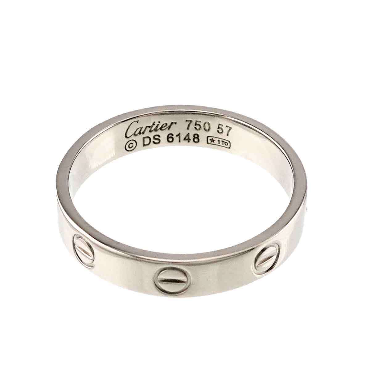 カルティエ Cartier ミニラブ #57 リング K18 WG ホワイトゴールド 750 指輪 Mini Love Ring 90227685_画像3