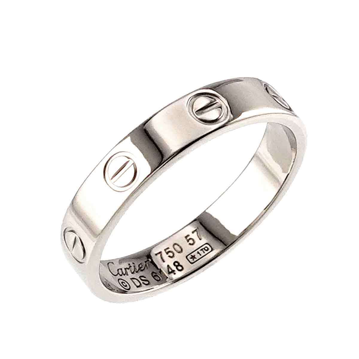 カルティエ Cartier ミニラブ #57 リング K18 WG ホワイトゴールド 750 指輪 Mini Love Ring 90227685_画像4