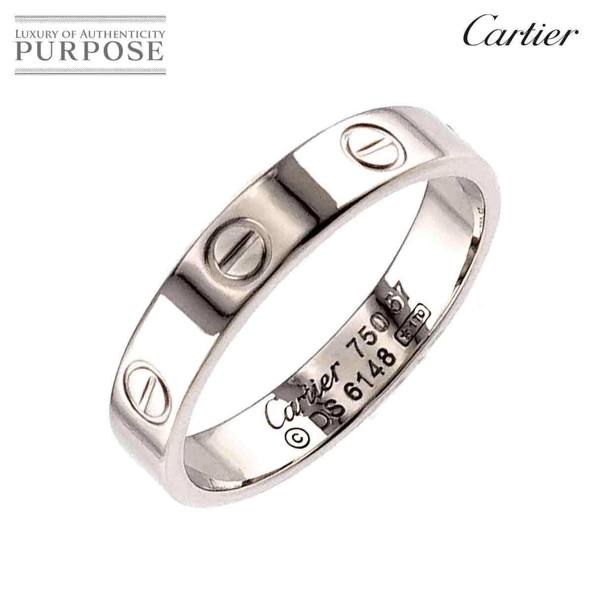 カルティエ Cartier ミニラブ #57 リング K18 WG ホワイトゴールド 750 指輪 Mini Love Ring 90227685_画像1