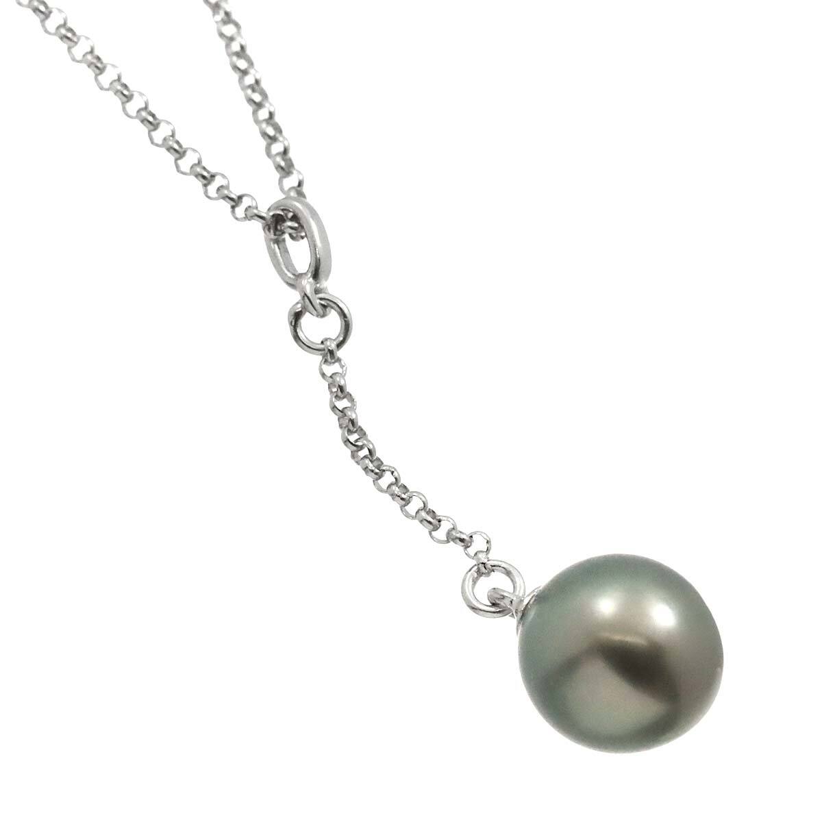 タサキ TASAKI 黒蝶真珠 8.4mm ネックレス 42cm K18 WG ホワイトゴールド 750 パール 田崎真珠 Pearl Necklace 90226587_画像3