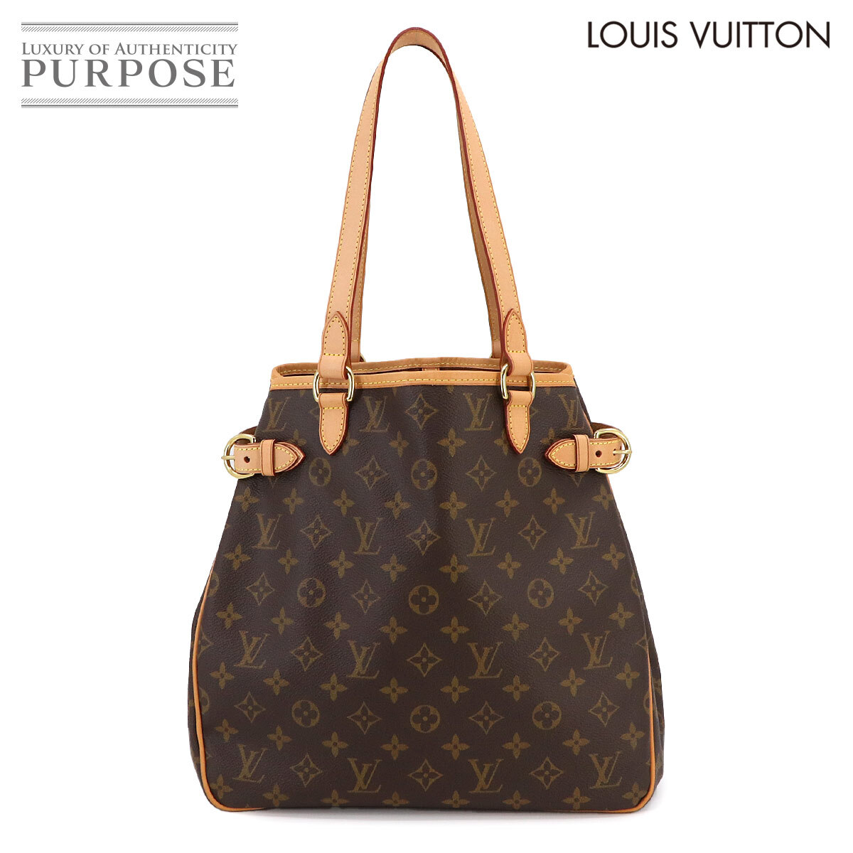 未使用 展示品 ルイ ヴィトン LOUIS VUITTON モノグラム バティニョール ヴェルティカル トート バッグ ブラウン M51153 90231389_画像1