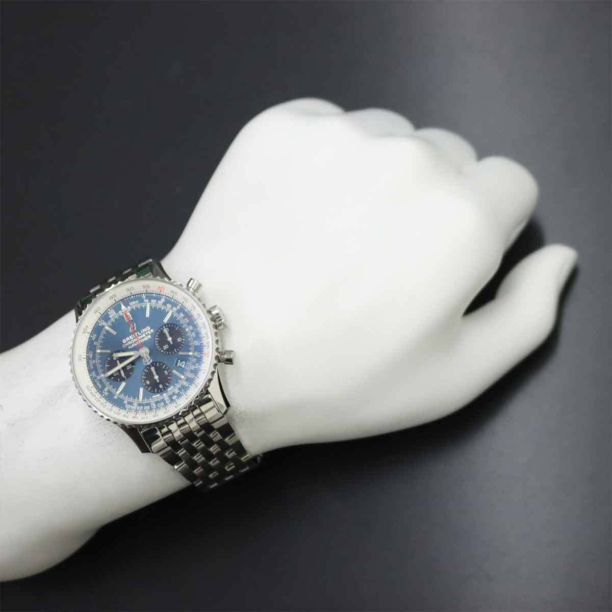 ブライトリング BREITLING ナビタイマー B01 クロノグラフ 43 AB0121 メンズ 腕時計 ブルー 自動巻き ウォッチ Navitimer 90227788_画像4