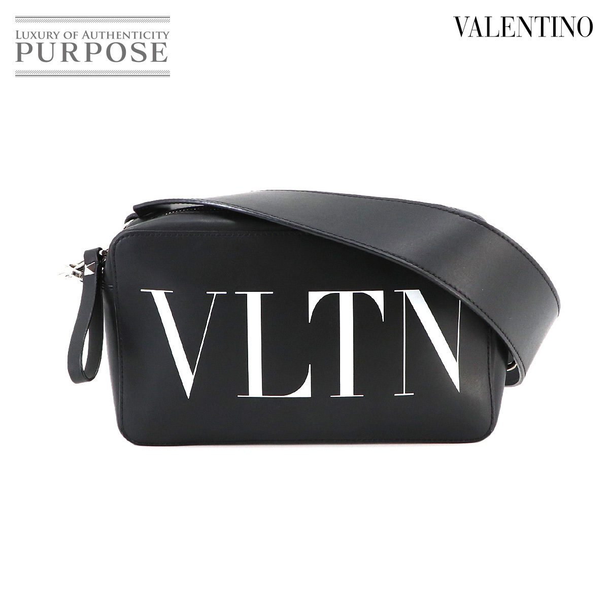 ヴァレンティノ ガラヴァーニ VALENTINO GARAVANI VLTN ショルダー バッグ レザー ネロ ビアンコ 2B0704 Shoulder Bag 90230649_画像1