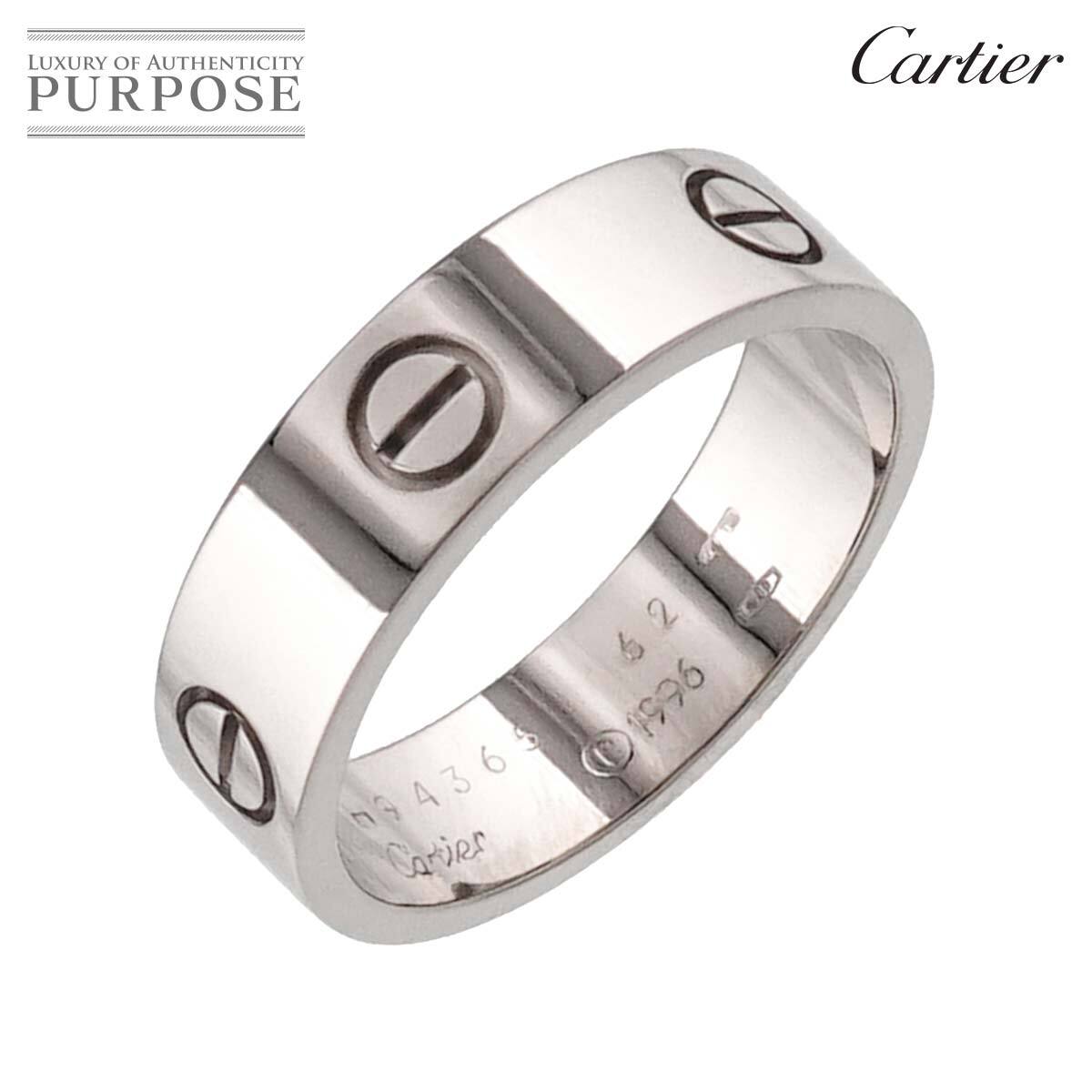 カルティエ Cartier ラブ #62 リング K18 WG ホワイトゴールド 750 指輪 Love Ring【証明書付き】 90228871_画像1