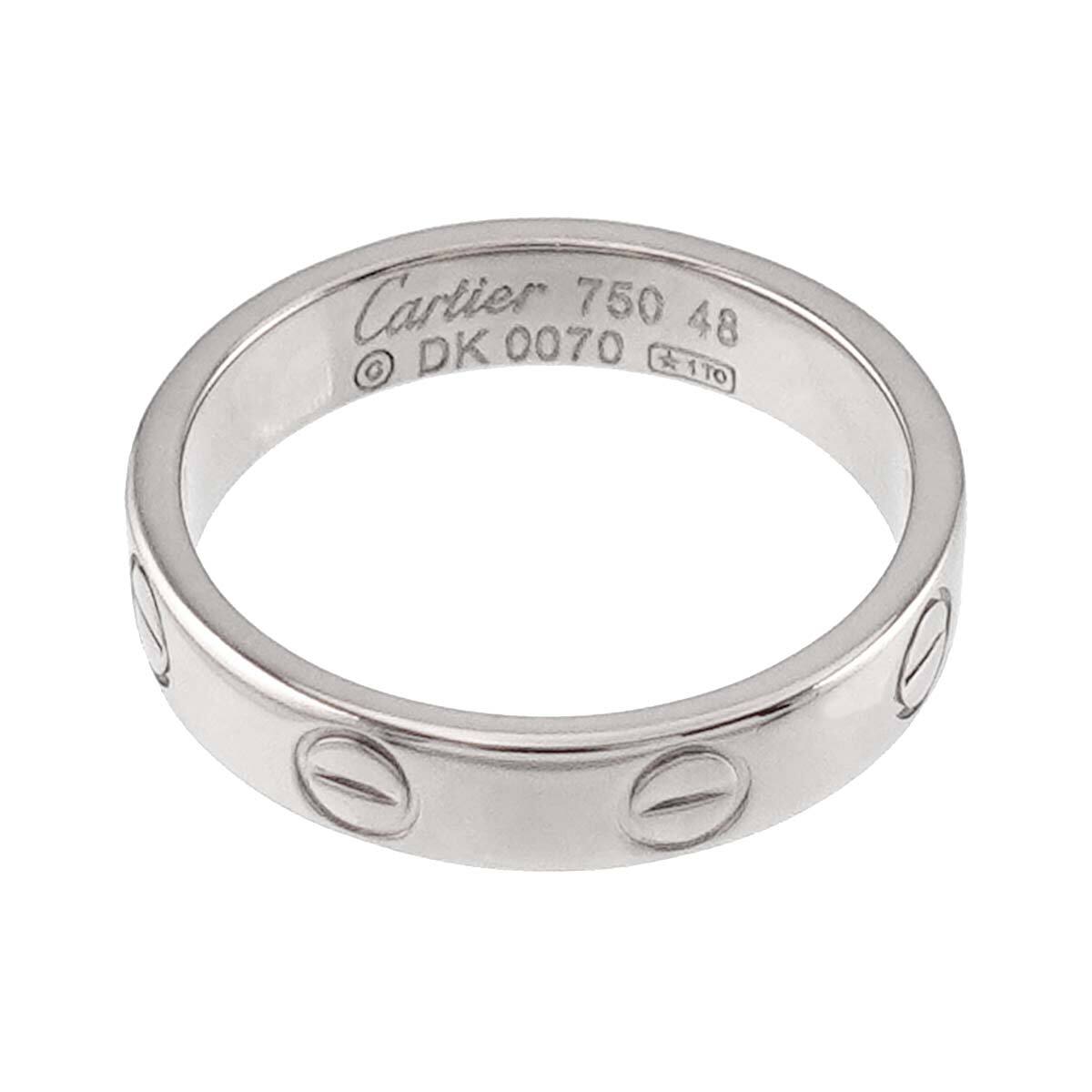 カルティエ Cartier ミニラブ #48 リング K18 WG ホワイトゴールド 750 指輪 Mini Love Ring【証明書付き】 90228224_画像3
