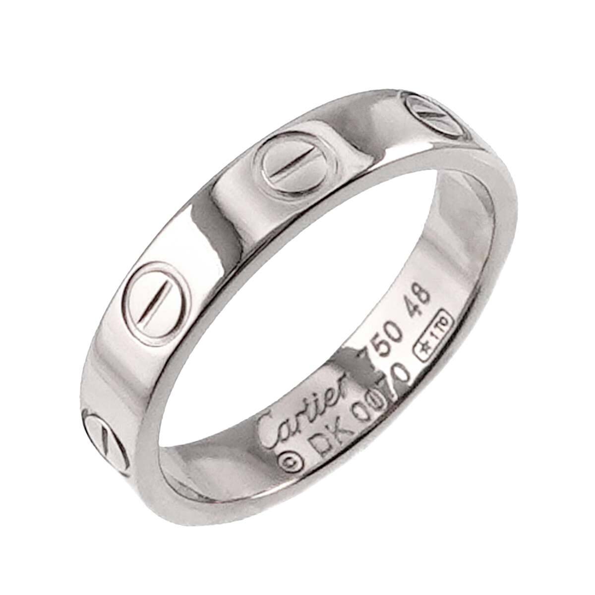 カルティエ Cartier ミニラブ #48 リング K18 WG ホワイトゴールド 750 指輪 Mini Love Ring【証明書付き】 90228224_画像4
