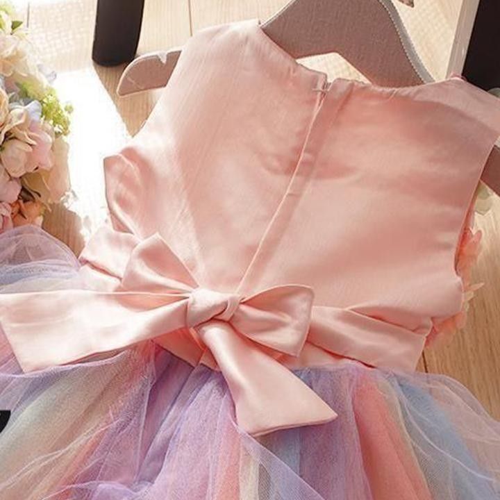 キッズドレス　120　発表会　 結婚式　ピンク　 花 　フォーマル　女の子　リングガール　誕生日 130㎝ピンク 七五三 ドレス