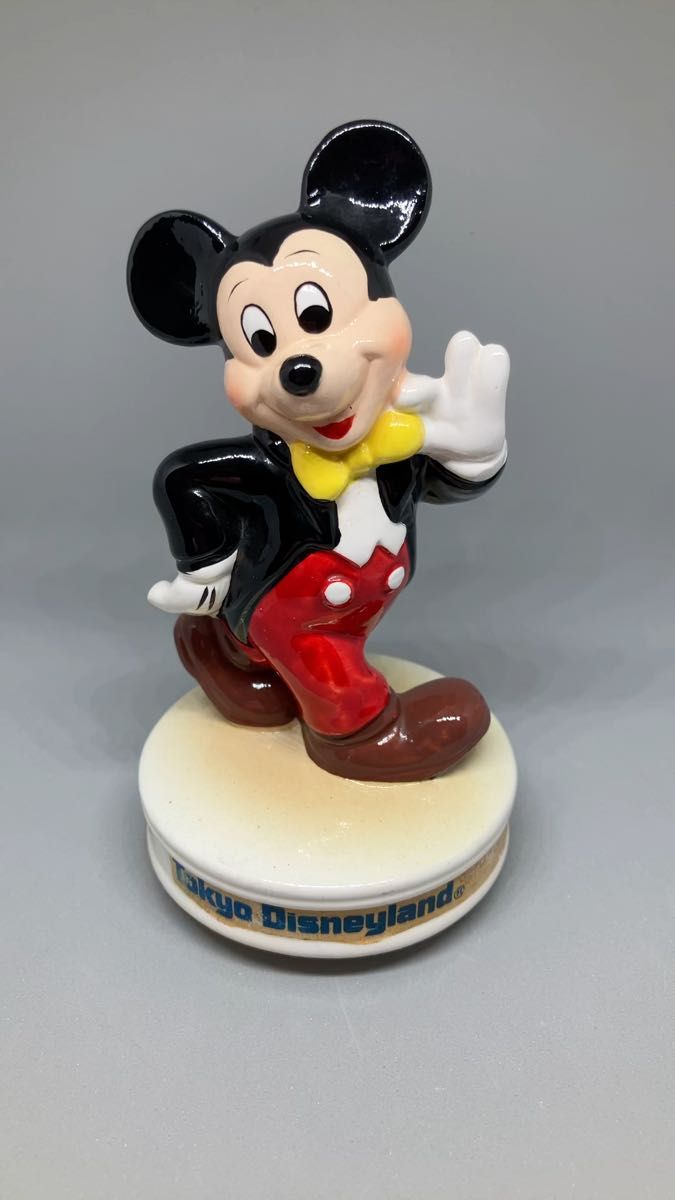 ミッキーマウス オルゴール Disney ミッキー フィギュア 陶器製 東京ディズニーランド ディズニー　当時物