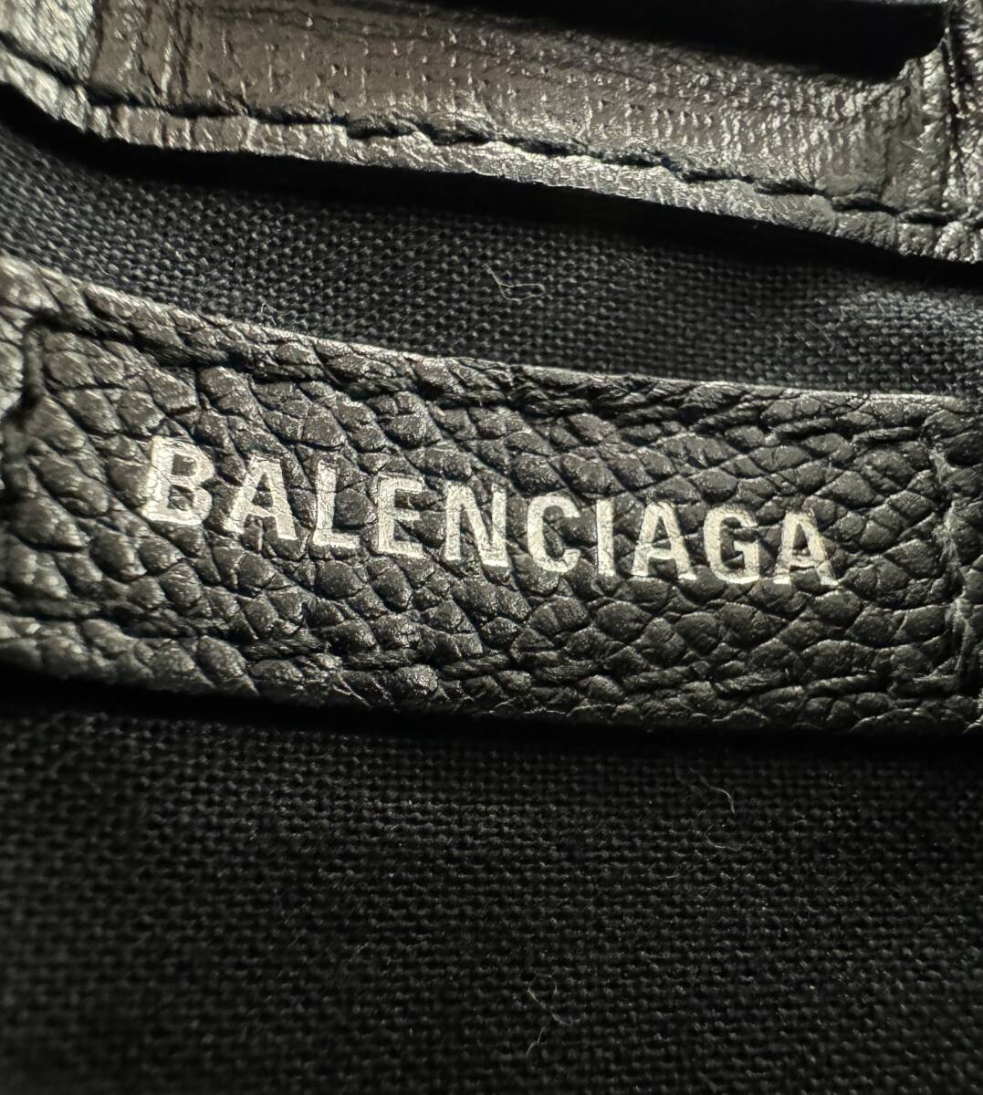 ★BALENCIAGA バレンシアガ ショッピングフォンホルダー ショルダーバッグ ブラック スマホポシェット 斜め掛け 鞄 かばん【中古】_画像9